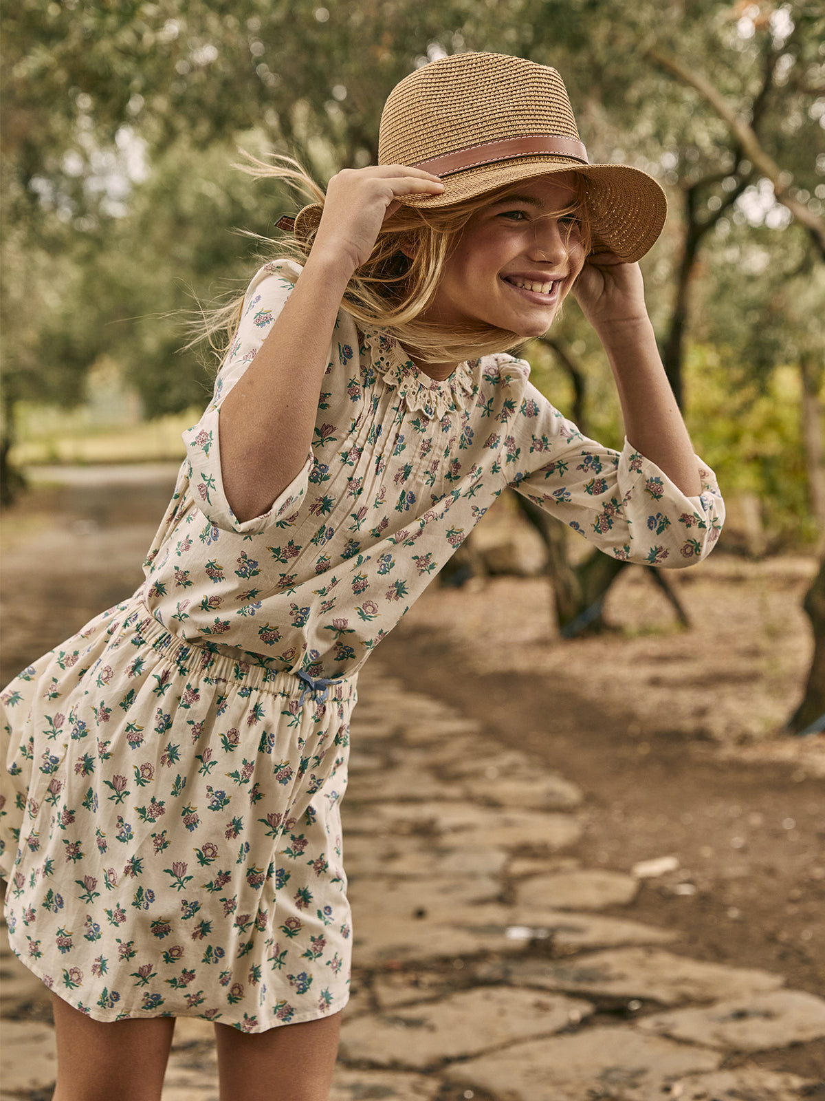 Mädchenbluse mit Druckmuster « Suzy »
