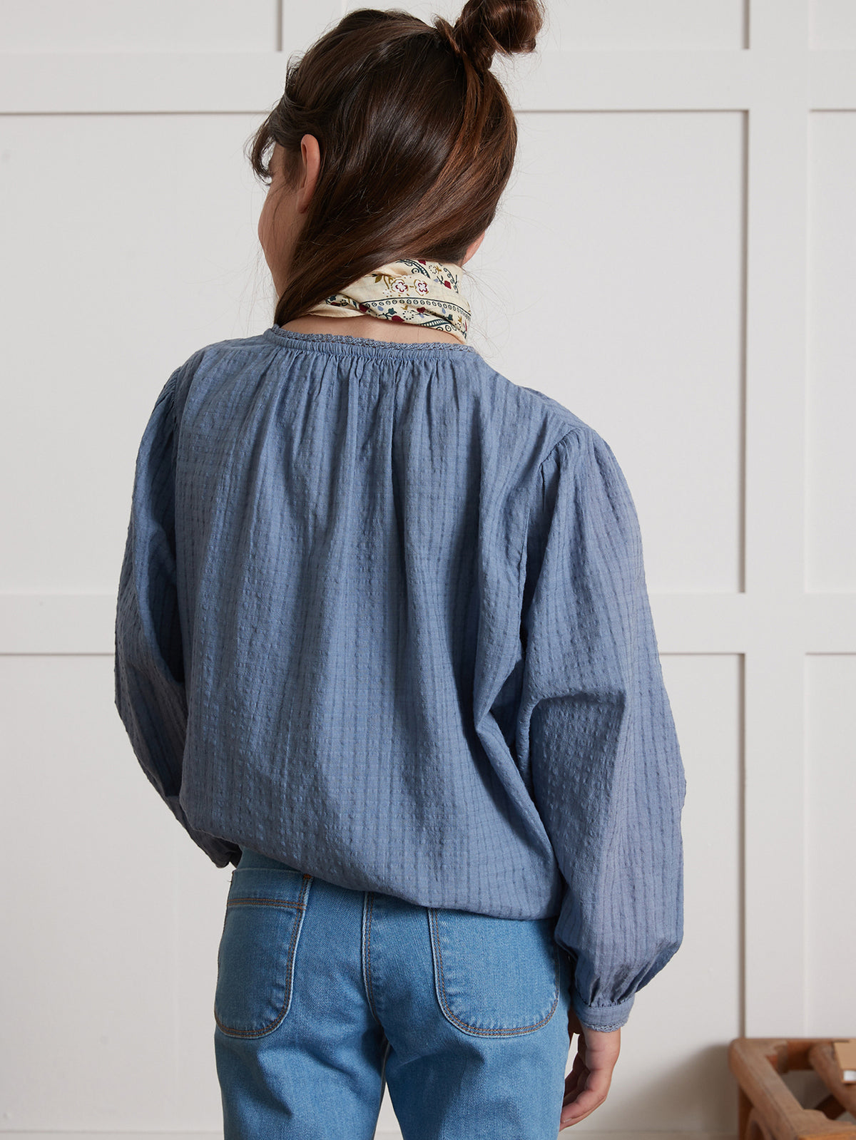Mädchenbluse aus Seersucker