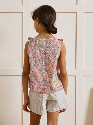 Mädchenbluse ohne Ärmel – Liberty®-Stoff