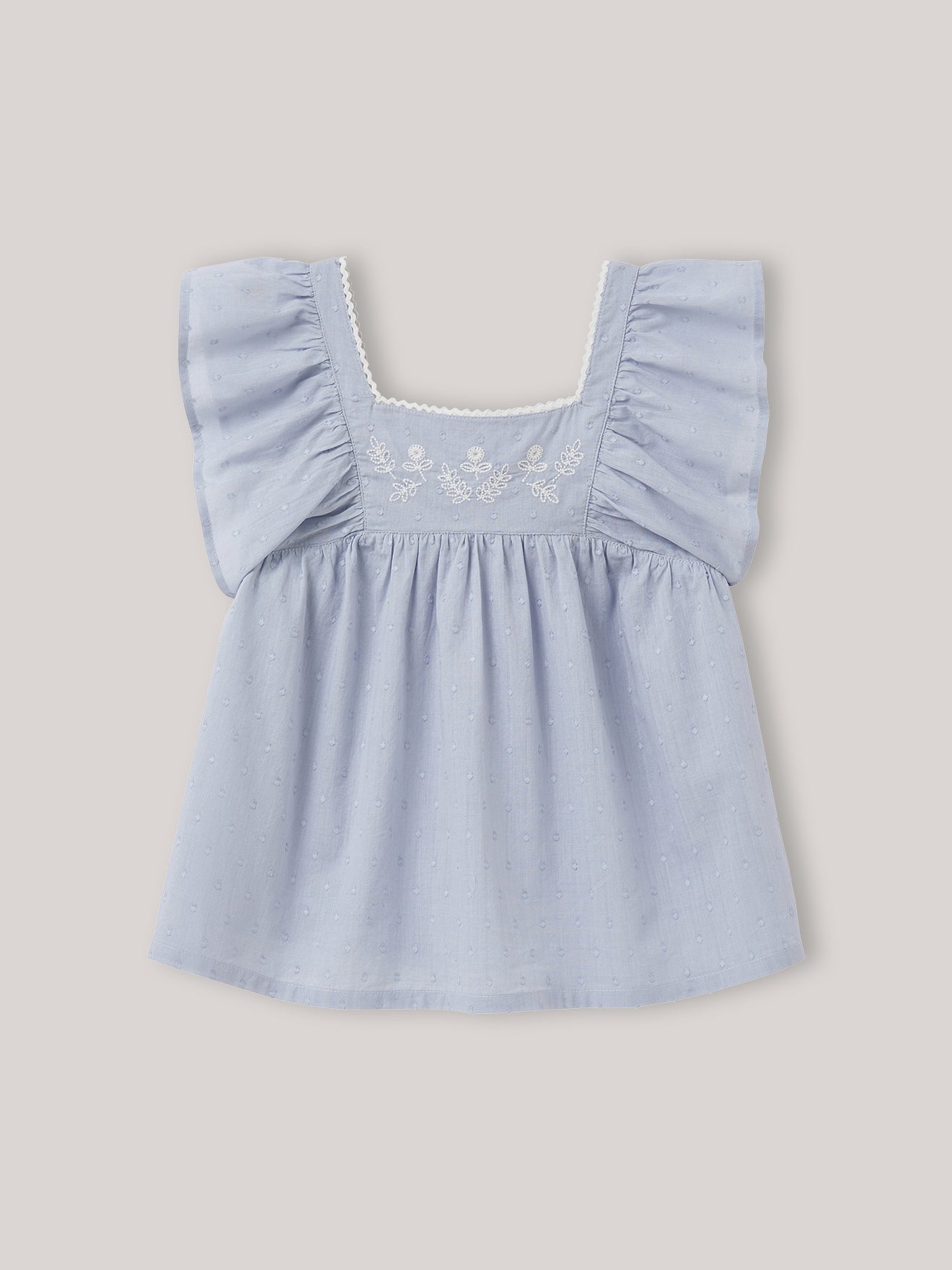 Blouse Fille en plumetis brodé