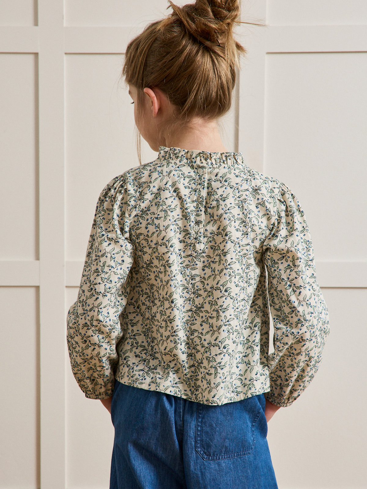 Mädchenbluse – Druckmuster « Olivia »