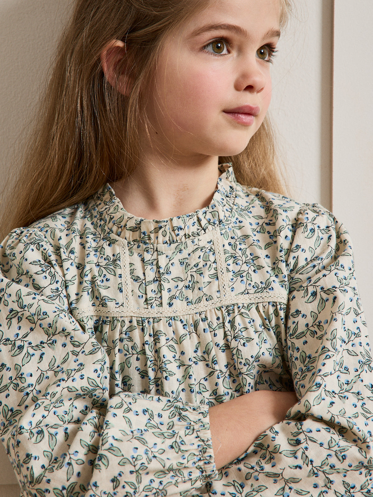 Mädchenbluse – Druckmuster « Olivia »