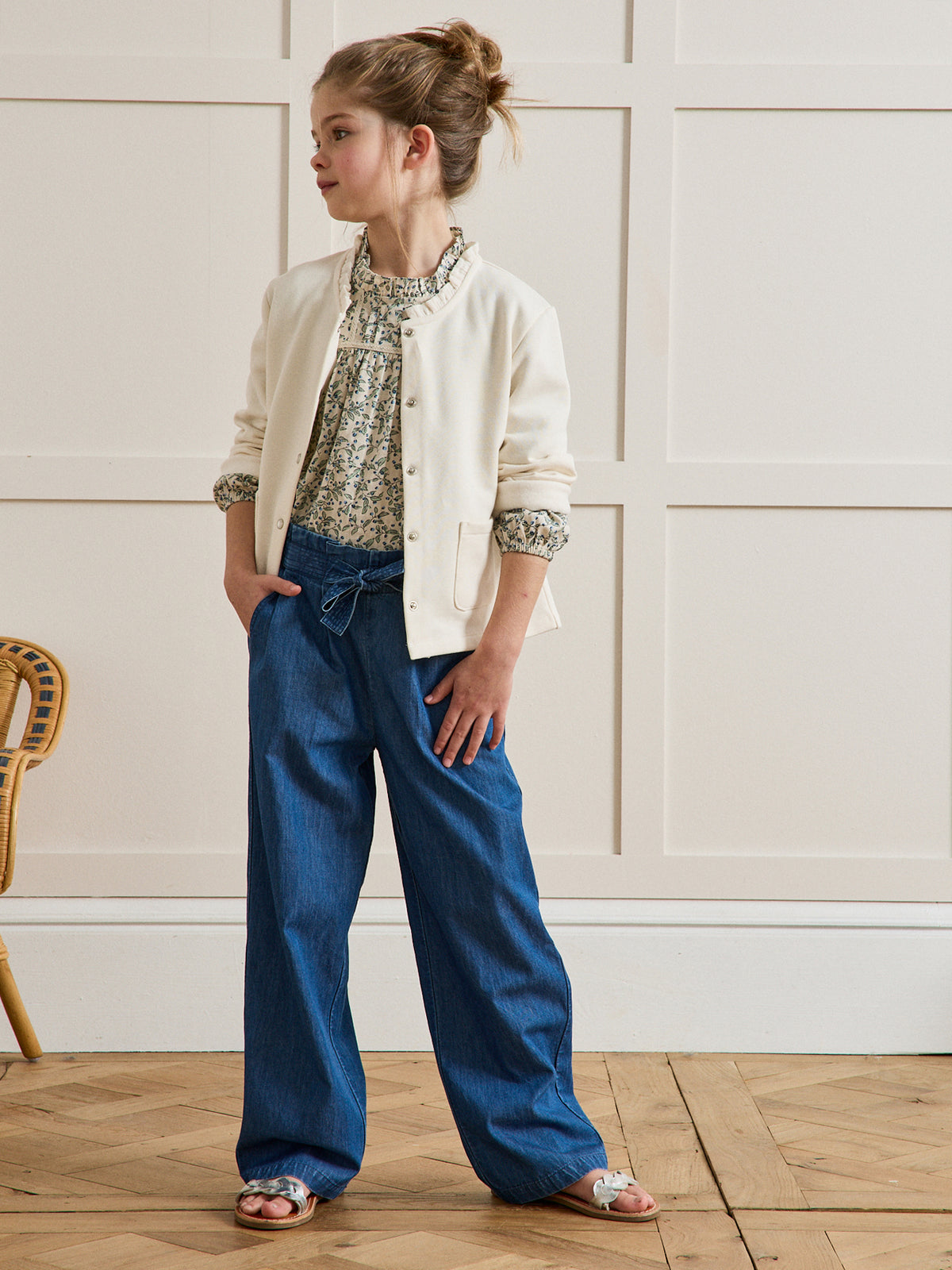 Mädchenbluse – Druckmuster « Olivia »
