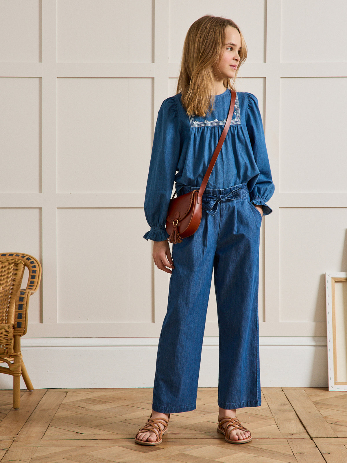 Blouse Fille en denim light