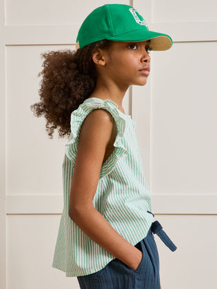 Chemise Fille seersucker rayé