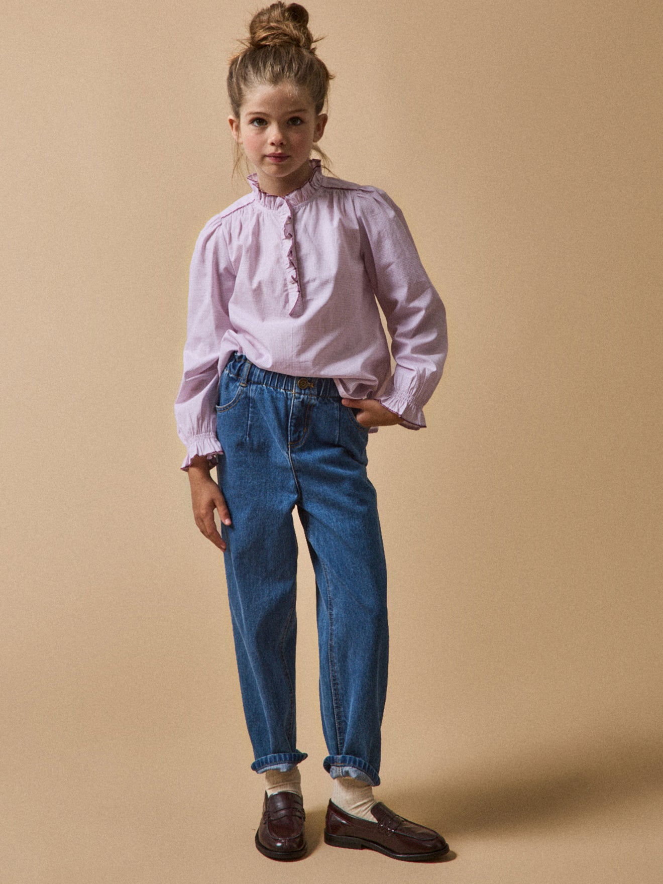 Mädchenbluse mit Volants