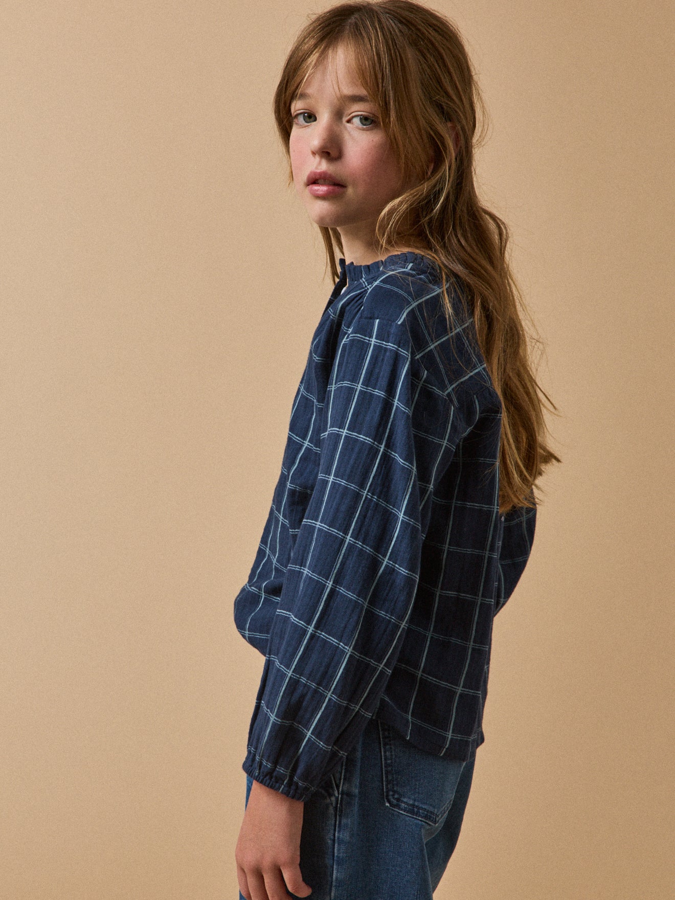 Mädchenbluse aus Baumwollgaze