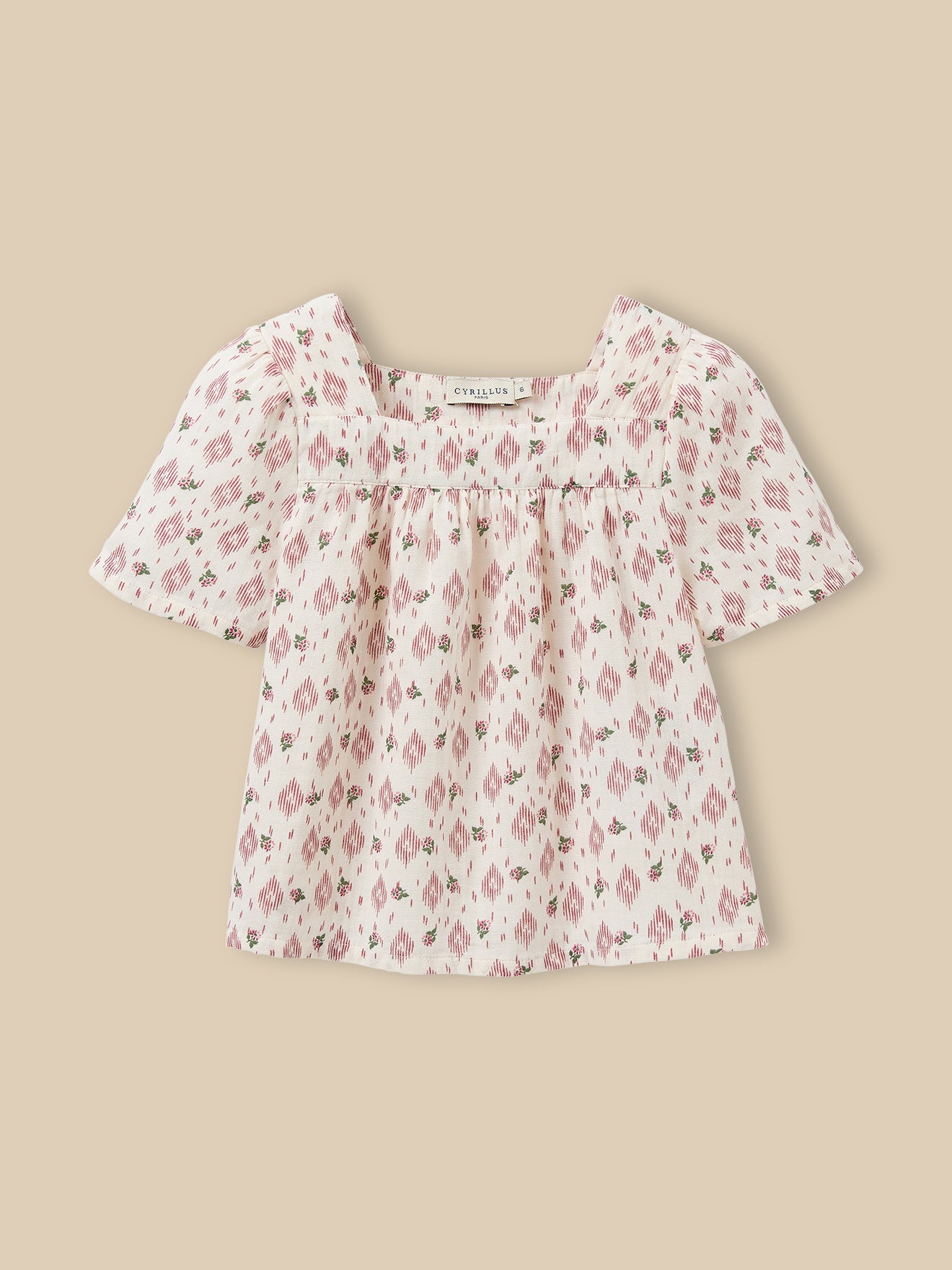 Mädchenbluse mit Druckmuster « Carolina »