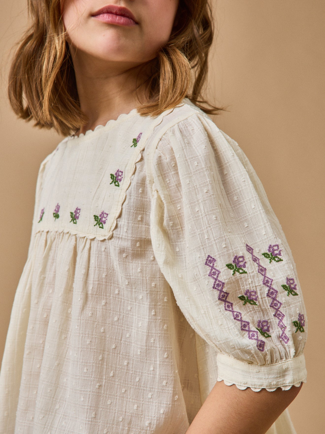 Mädchenbluse mit Stickerei – CYRILLUS X EMILE & IDA