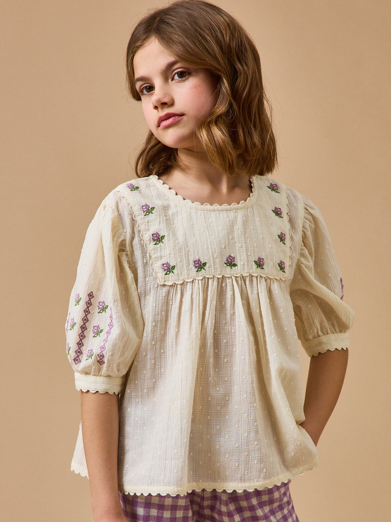 Mädchenbluse mit Stickerei – CYRILLUS X EMILE & IDA