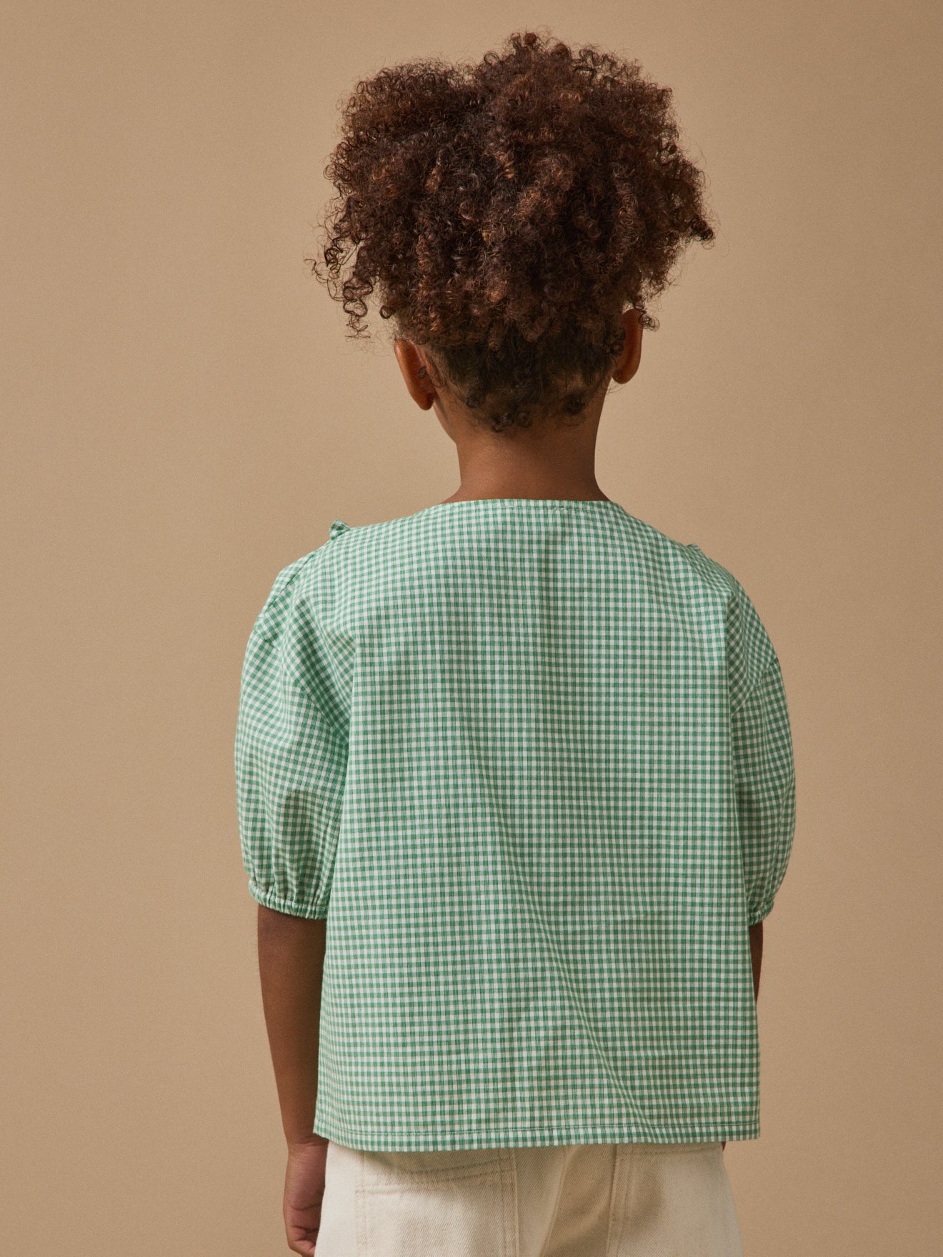 Mädchenbluse mit Vichy-Karomuster