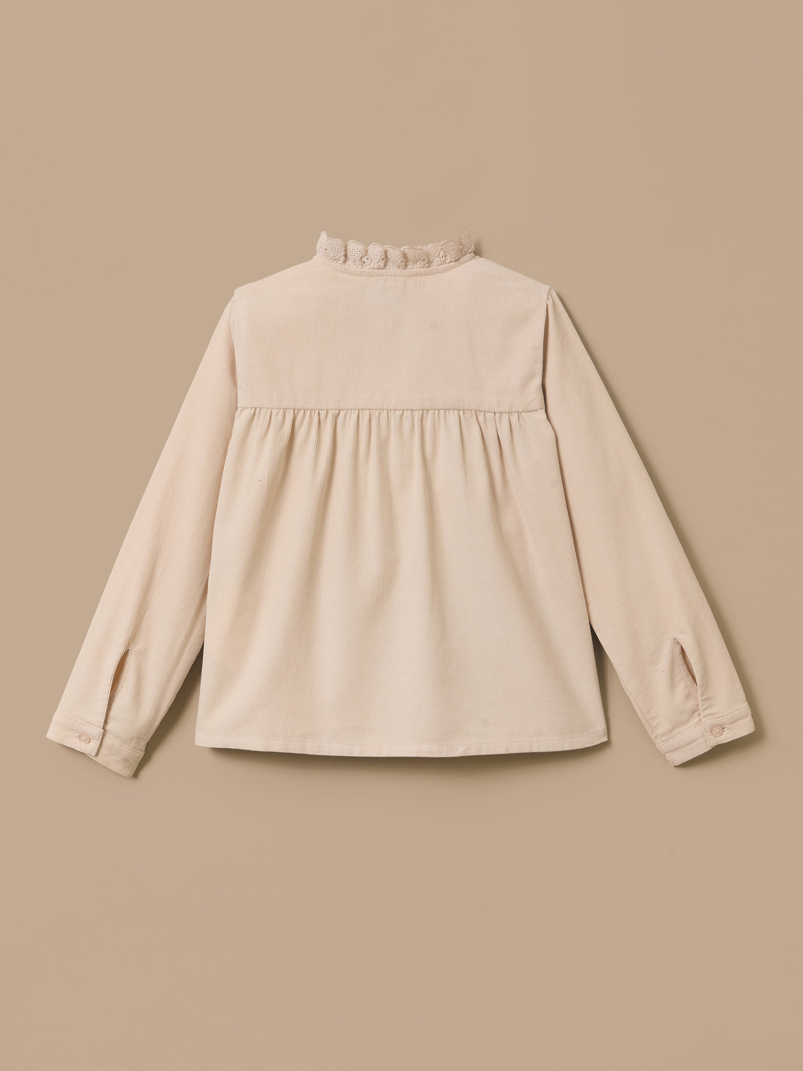Chemise velours et dentelle Fille