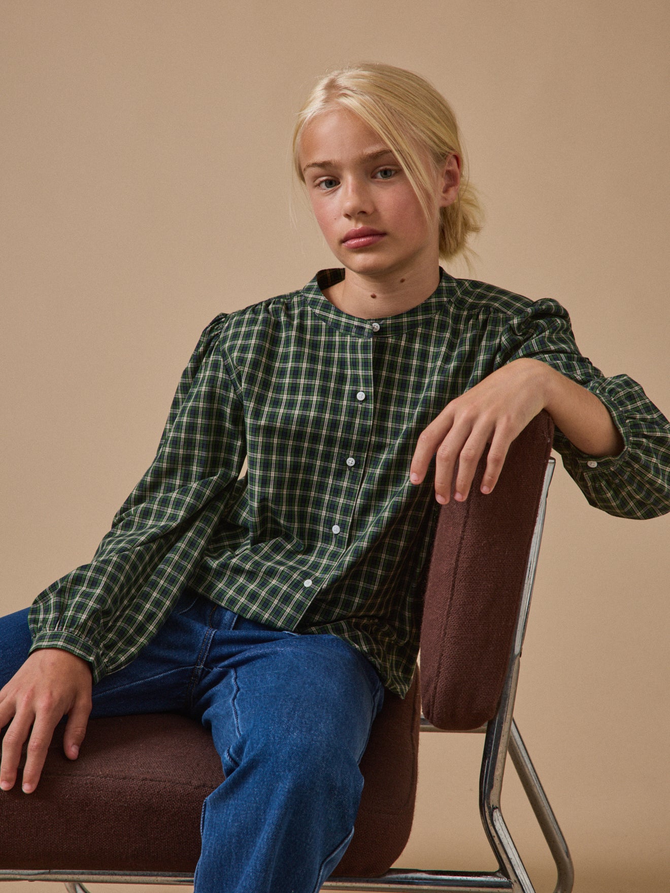 Chemise à carreaux Fille