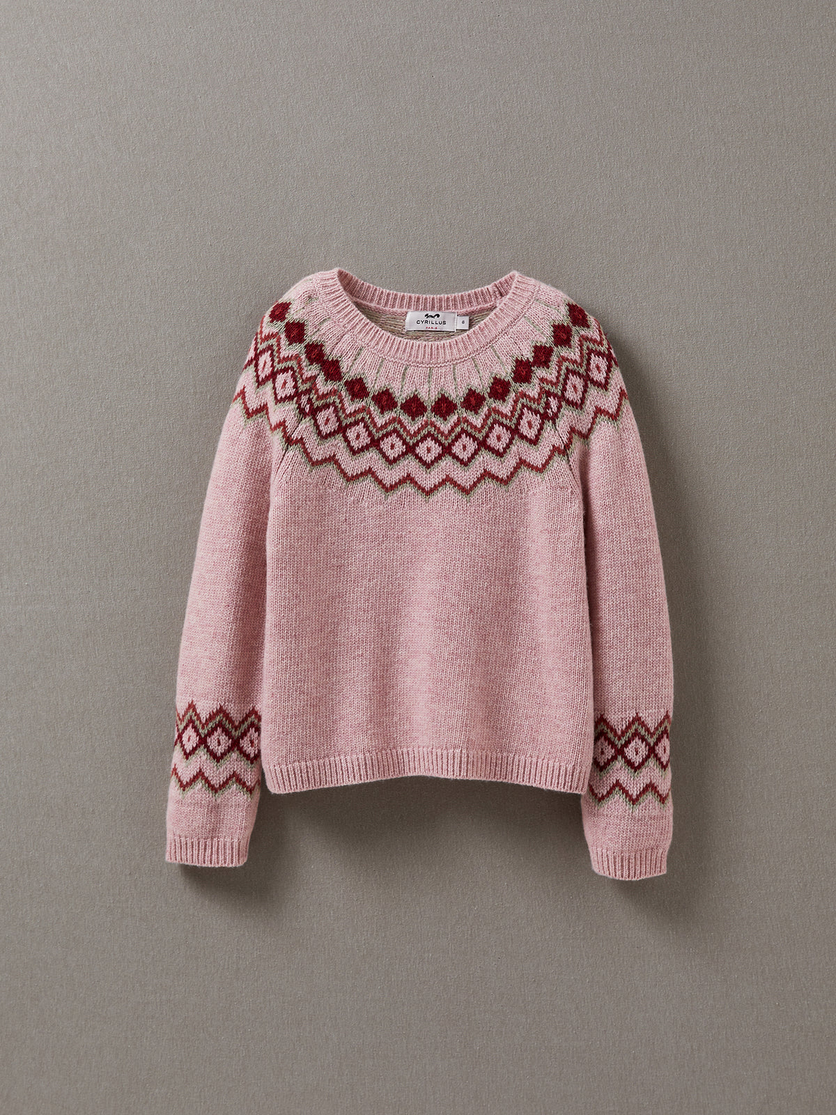 Mädchenpullover aus Wolle mit Jacquard-Muster