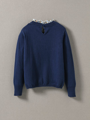 Pull Fille col en tissu Liberty