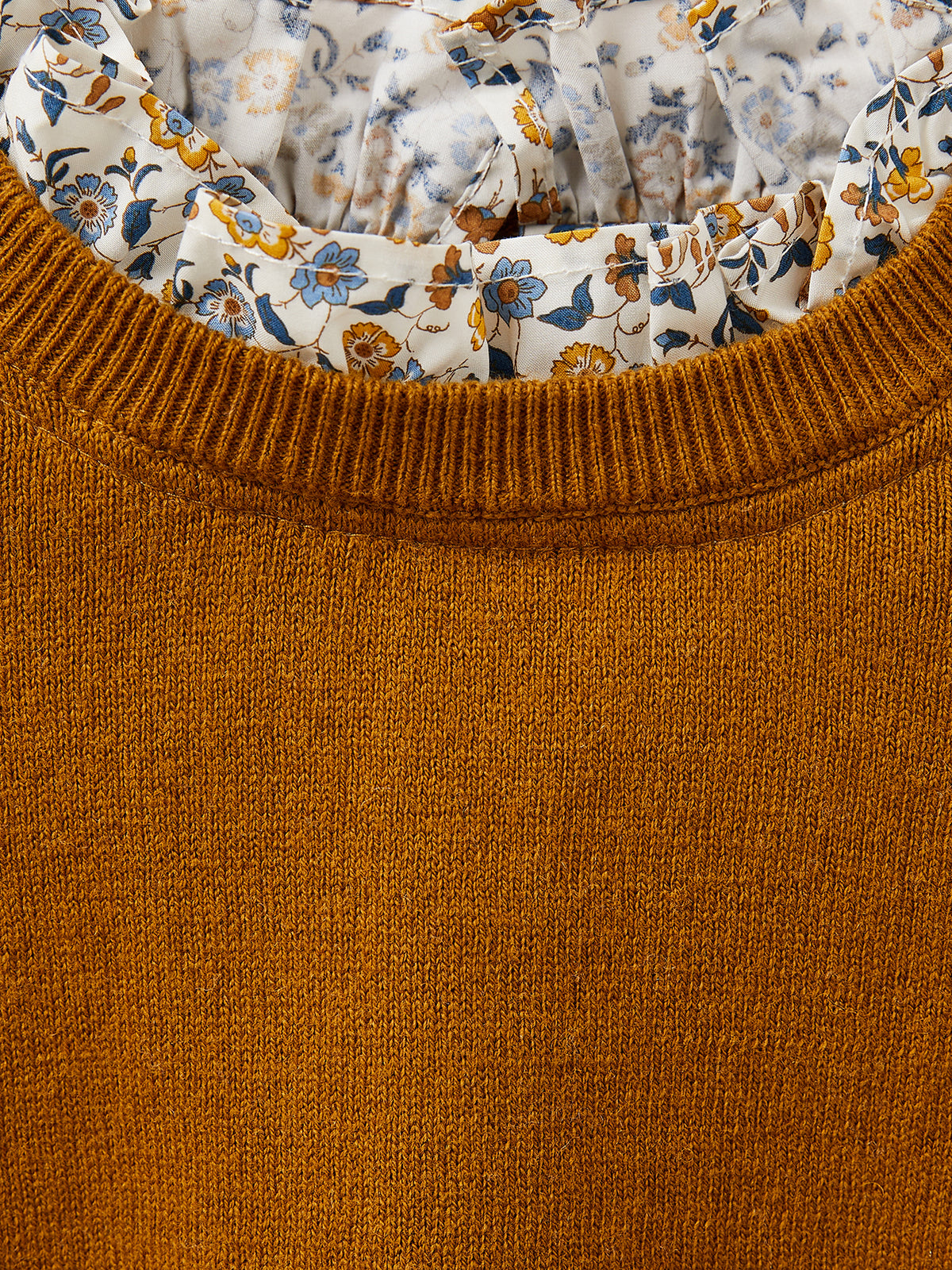 Pull Fille col en tissu Liberty