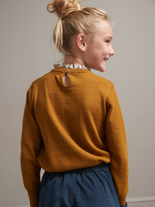 Pull Fille col en tissu Liberty
