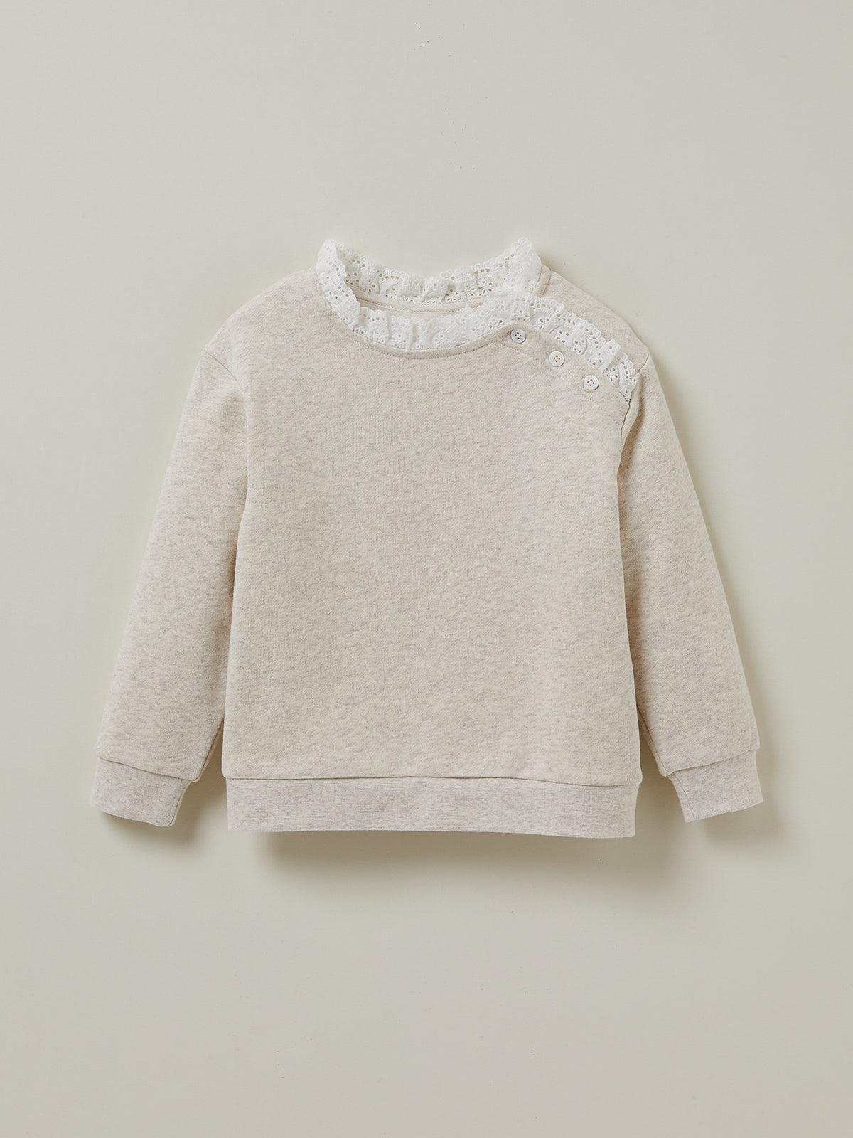 Sweat avec broderie anglaise Fille - Coton biologique