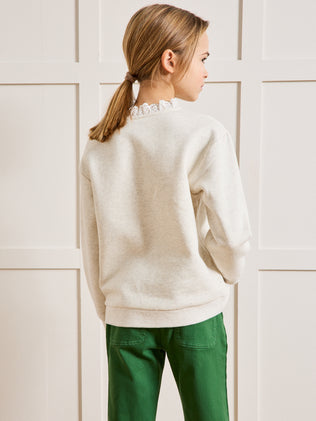 Sweat avec broderie anglaise Fille - Coton biologique