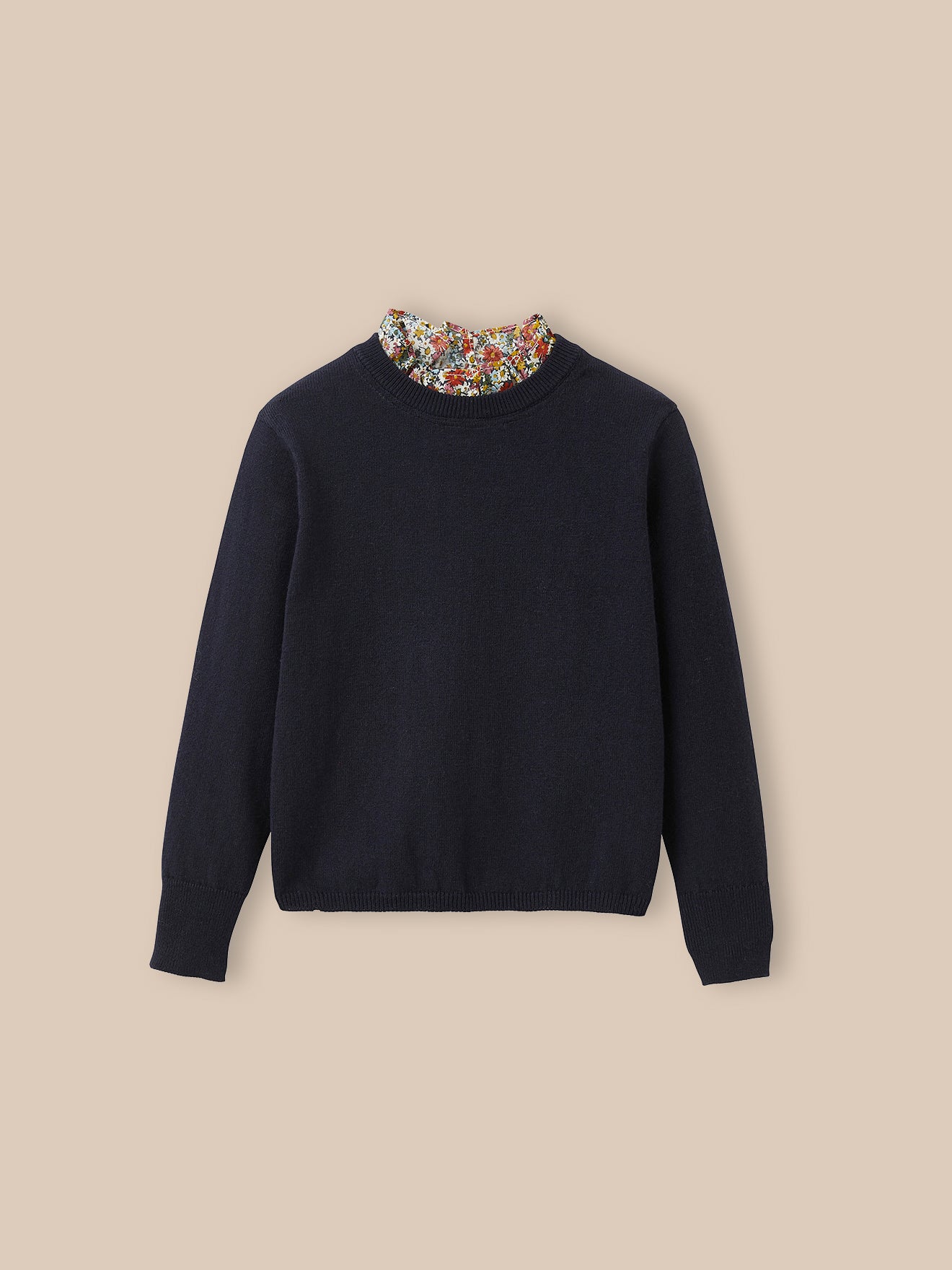 Mädchenpullover mit Kragen aus Liberty®-Stoff