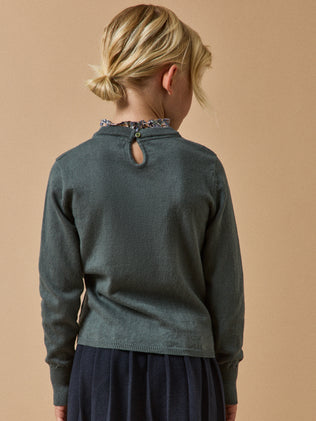 Pull Fille col tissu Liberty