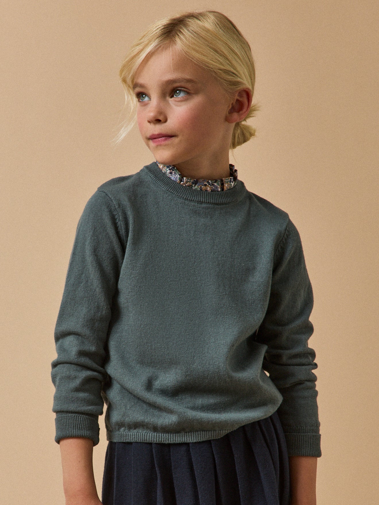 Mädchenpullover mit Kragen aus Liberty®-Stoff