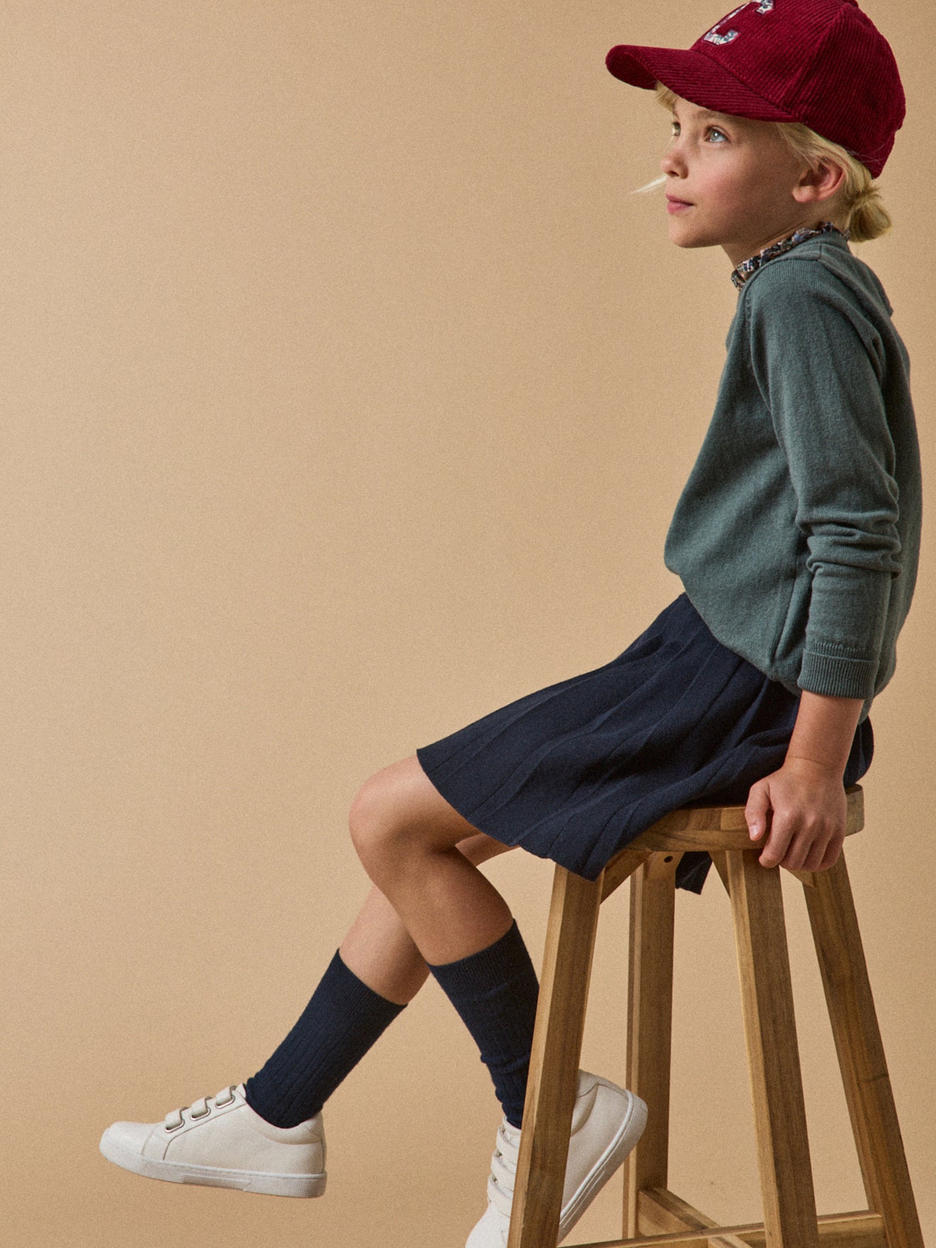 Mädchenpullover mit Kragen aus Liberty®-Stoff