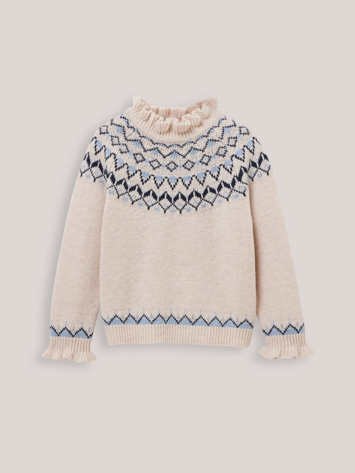 Mädchenpullover mit Jacquard-Muster – Weihnachtskollektion