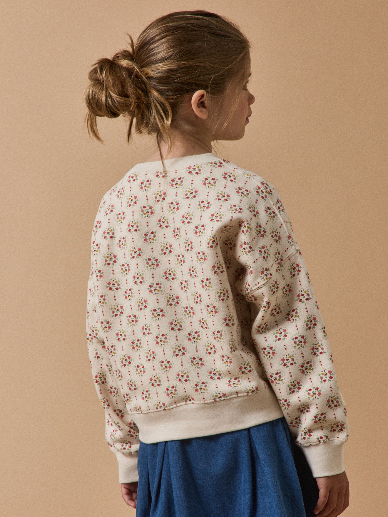 Mädchen-Sweatshirt, mit Druckmuster « Charline », Bio-Baumwolle