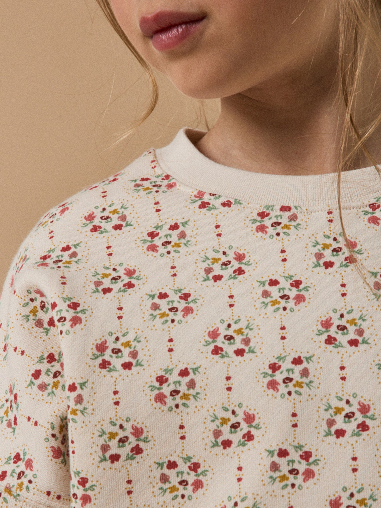 Mädchen-Sweatshirt, mit Druckmuster « Charline », Bio-Baumwolle