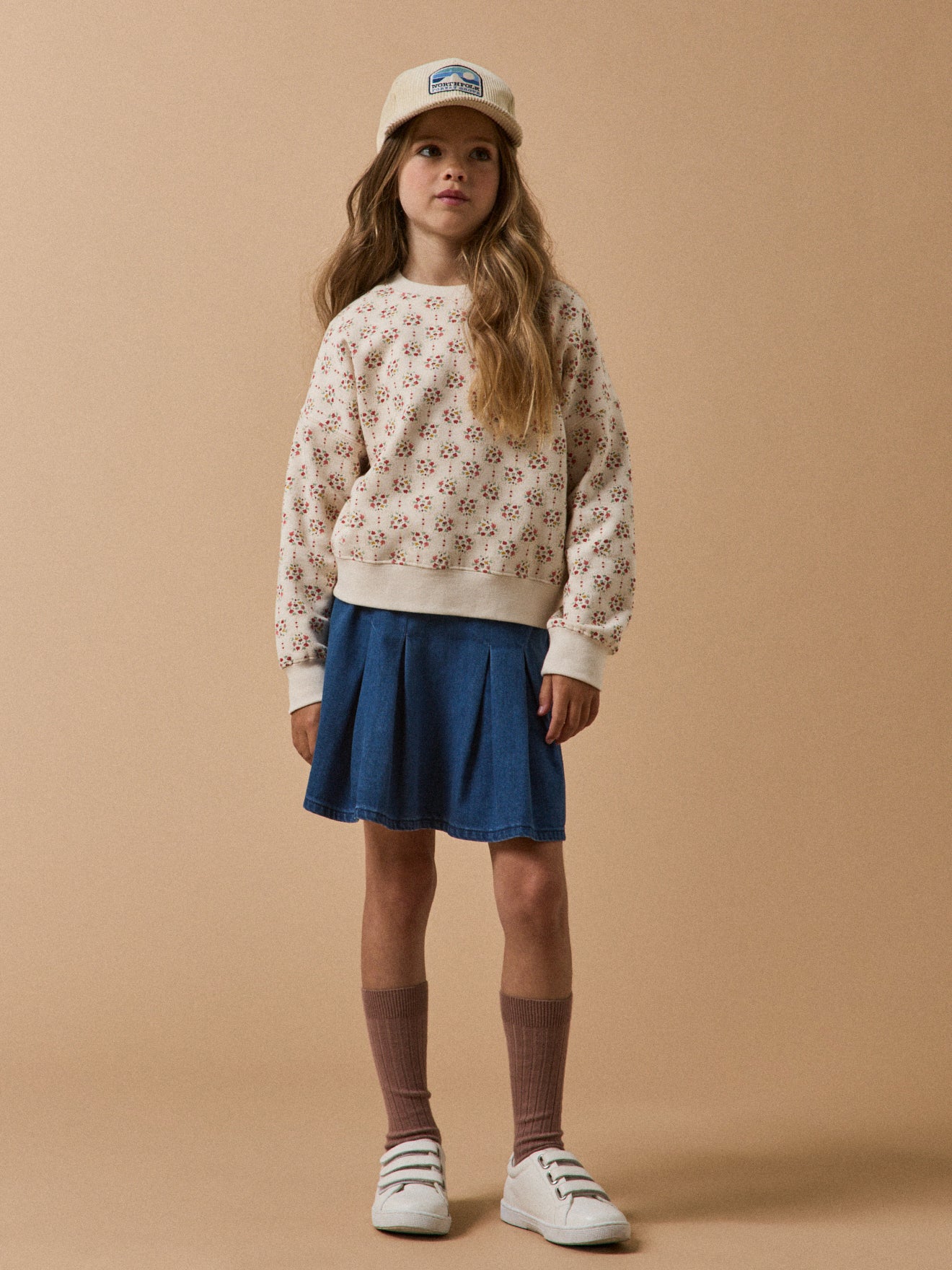 Mädchen-Sweatshirt, mit Druckmuster « Charline », Bio-Baumwolle