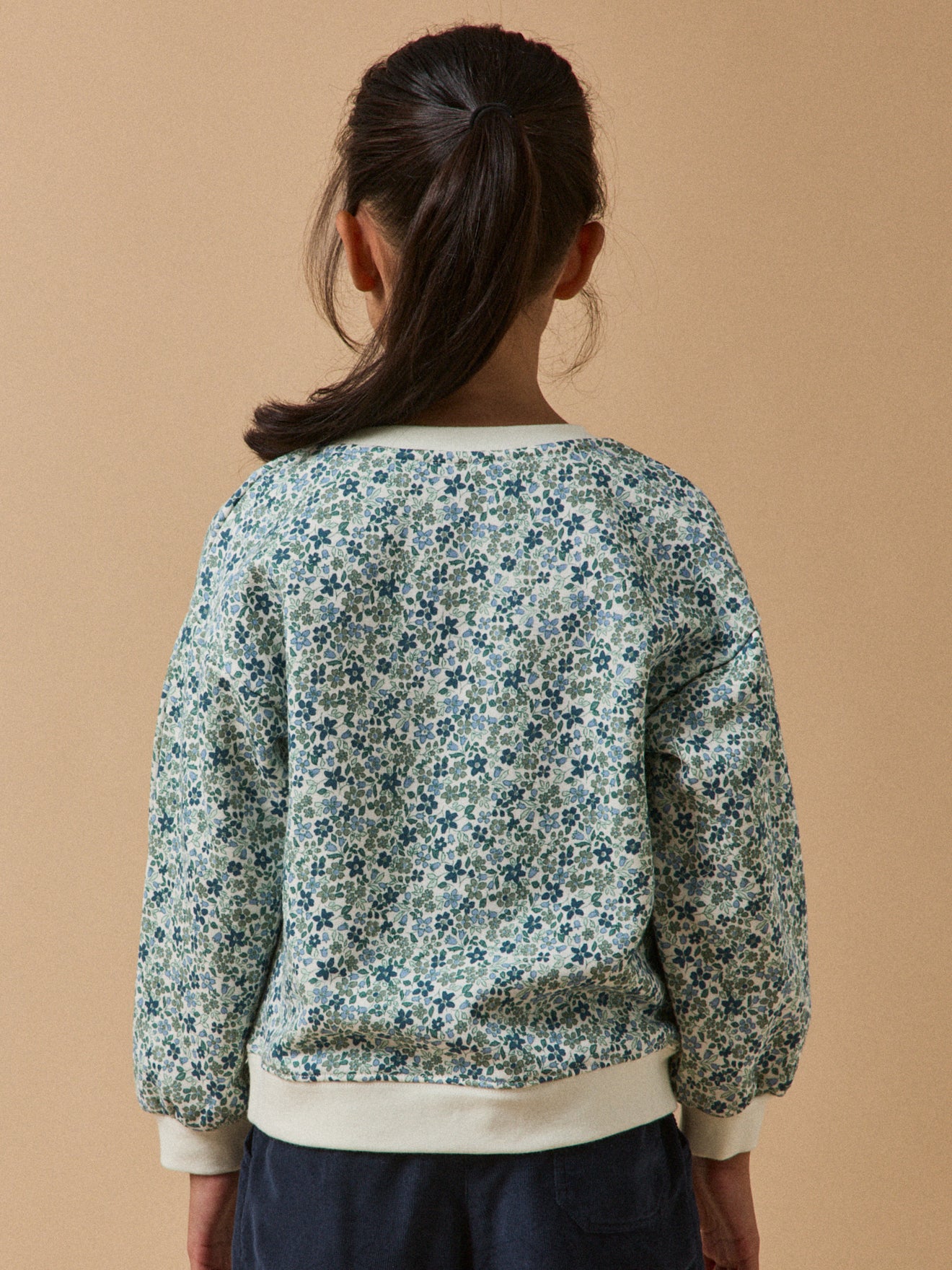 Mädchen-Sweatshirt, mit Druckmuster « Jeanne », Bio-Baumwolle