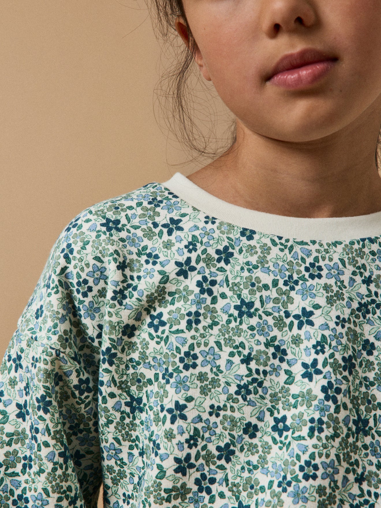 Mädchen-Sweatshirt, mit Druckmuster « Jeanne », Bio-Baumwolle