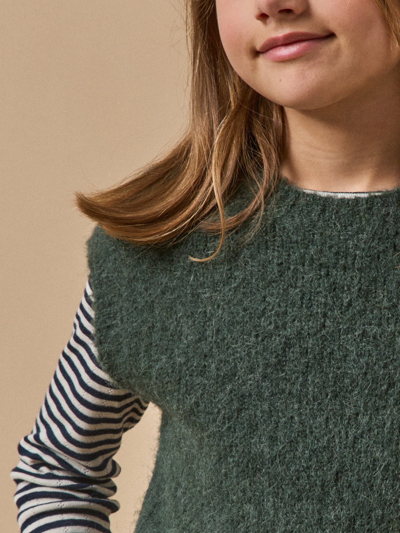 Mädchen-Pullunder aus Wolle und Alpaka