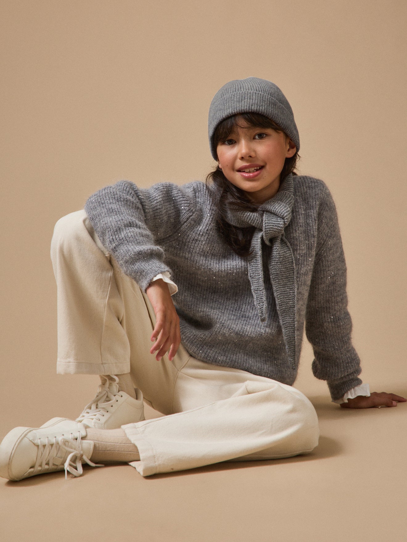 Mädchenpullover aus Wolle und Mohair
