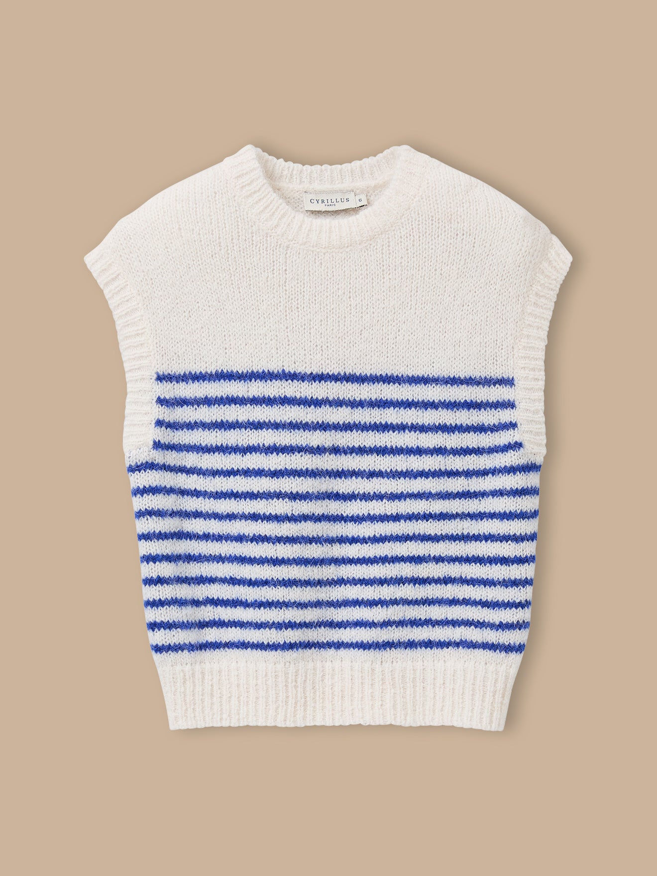 Mädchenpullover mit Streifen, ärmellos
