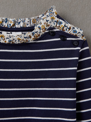 T-shirt marinière Fille tissu Liberty - Coton bio