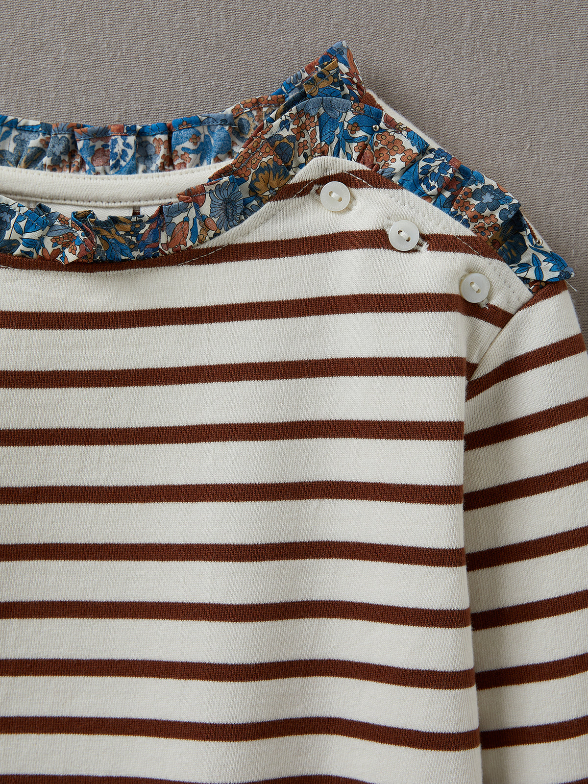 T-shirt marinière Fille tissu Liberty - Coton biologique