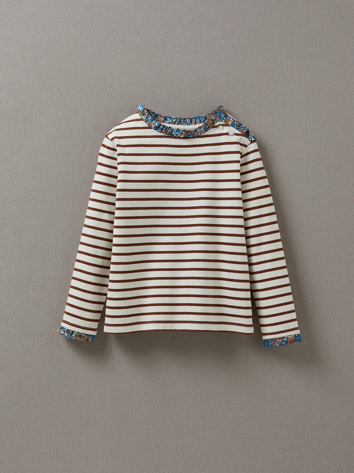 T-shirt marinière Fille tissu Liberty - Coton biologique