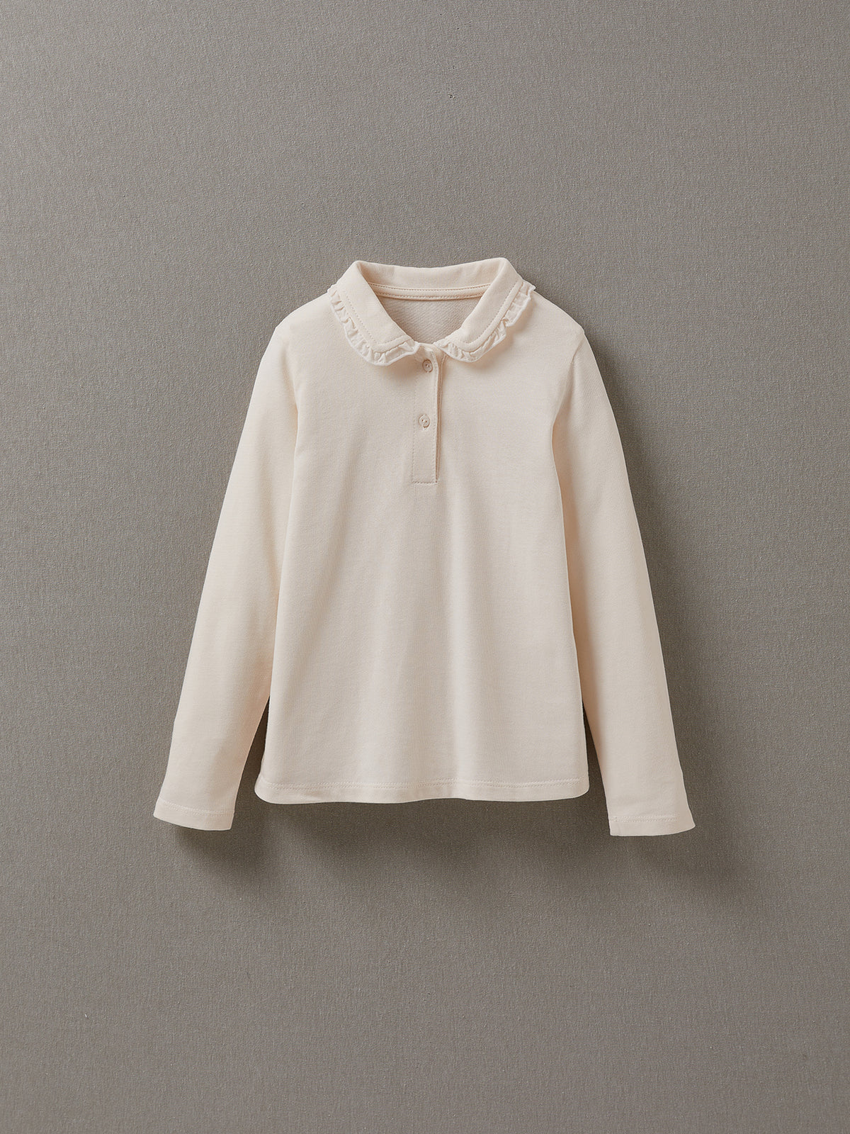 Mädchen-Poloshirt mit Rüschenkragen - Bio-Baumwolle