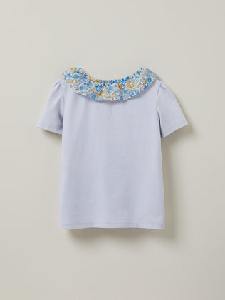 Mädchen T-Shirt mit Kragen aus Liberty®-Stoff - Bio-Baumwolle