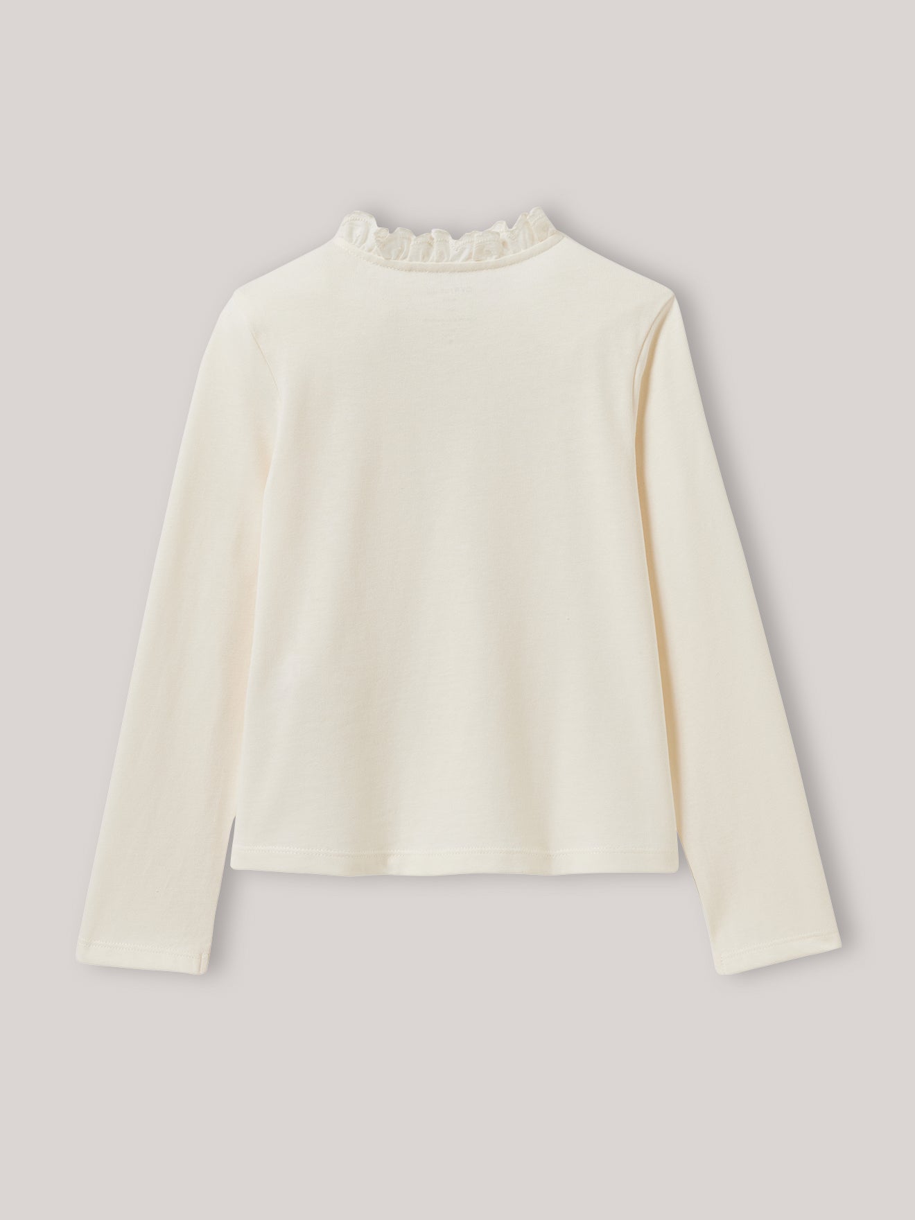 T-shirt Fille col montant brodé - Coton biologique