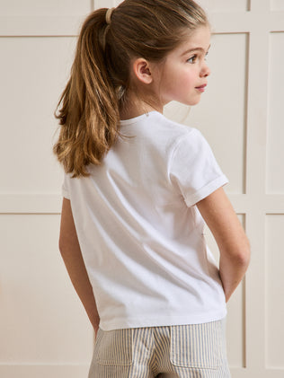T-shirt Fille à message en tissu Liberty - Coton biologique