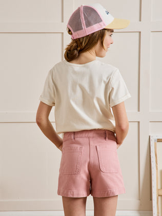 Mädchen T-Shirt mit Schriftzug und Druckmuster « Mireille » – Bio-Baumwolle