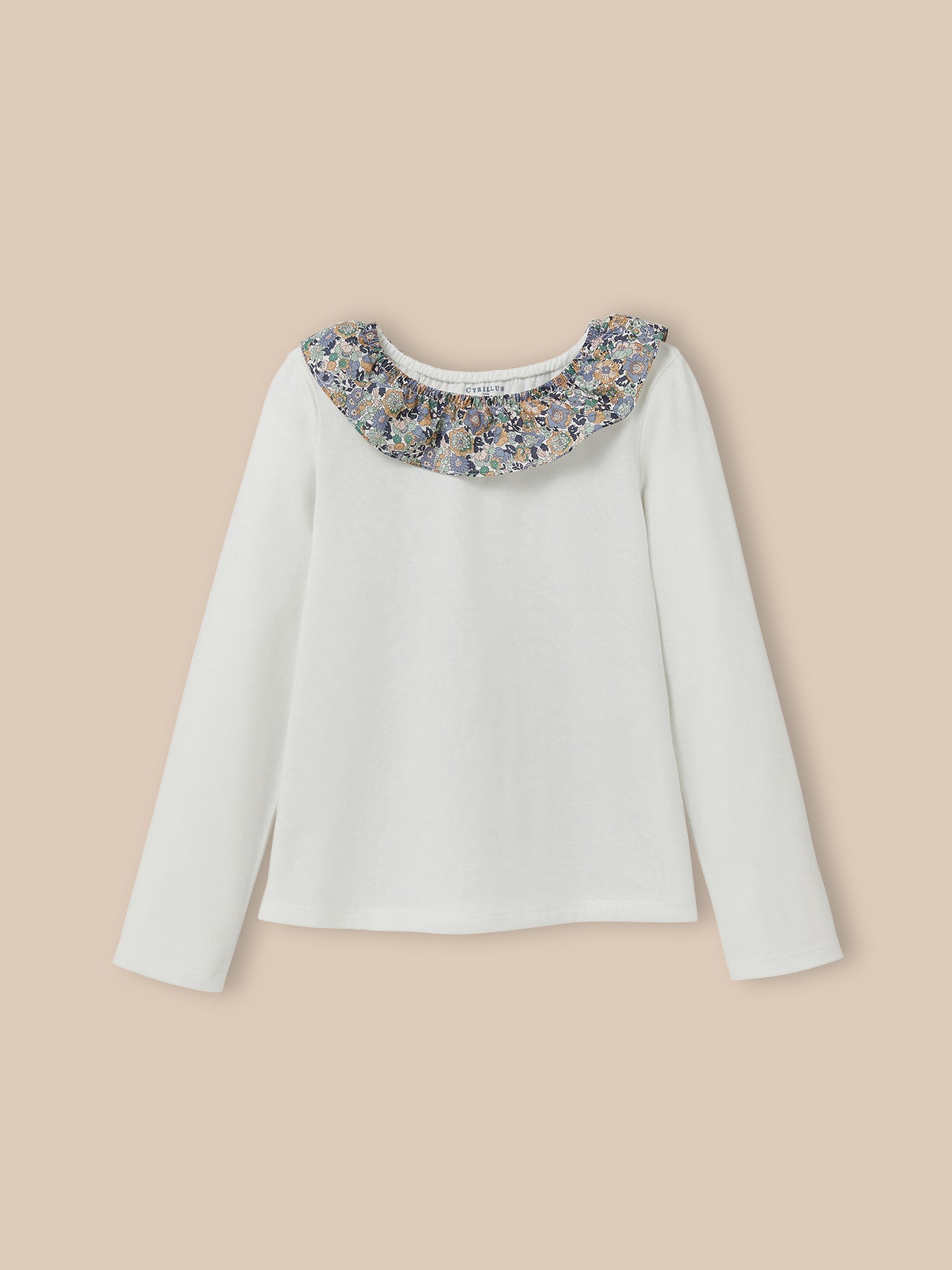 T-shirt col en tissu Liberty - Coton biologique