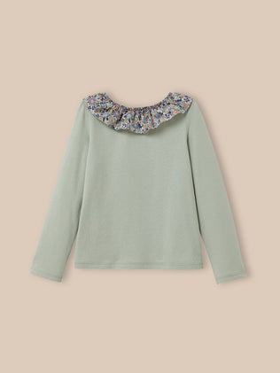 T-shirt col en tissu Liberty - Coton biologique
