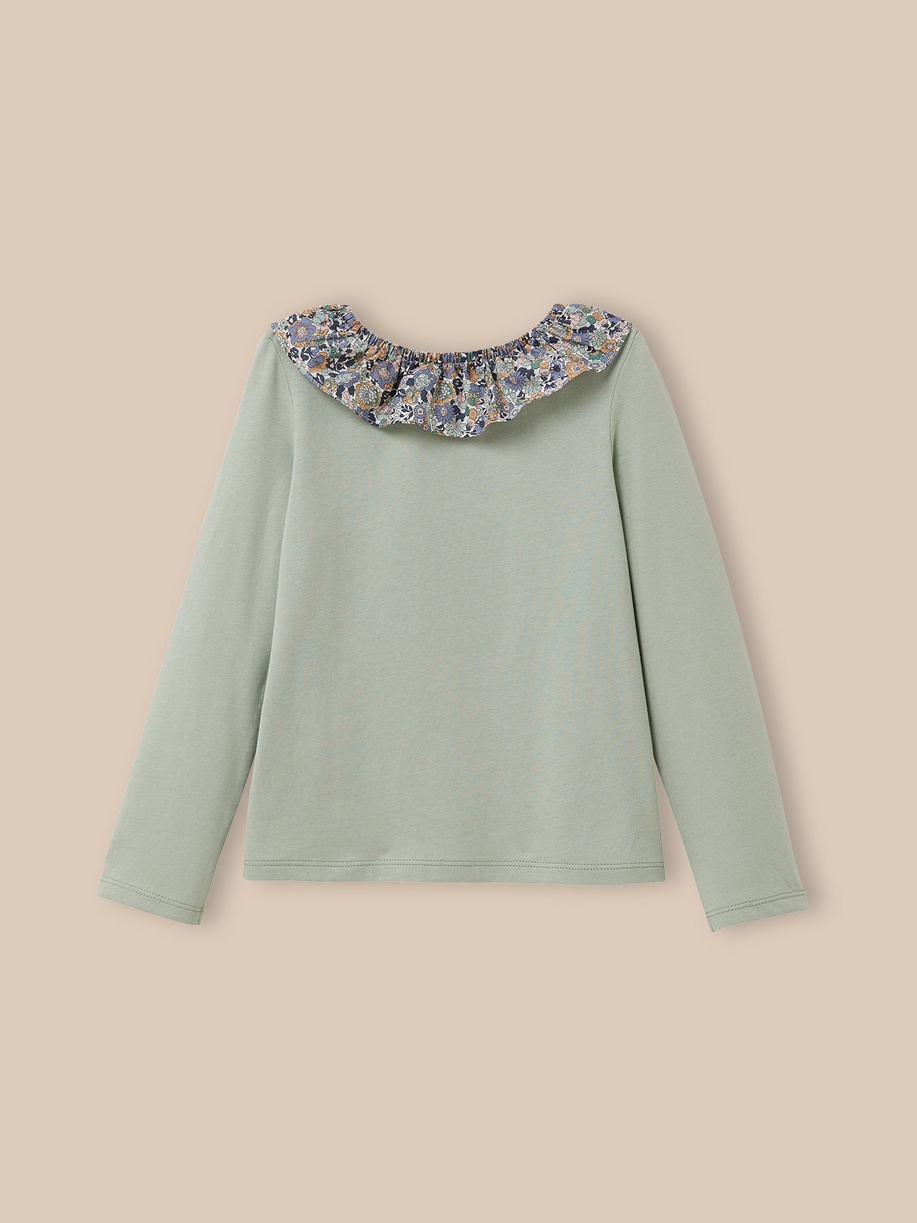 T-Shirt mit Kragen aus Liberty®-Stoff – Bio-Baumwolle