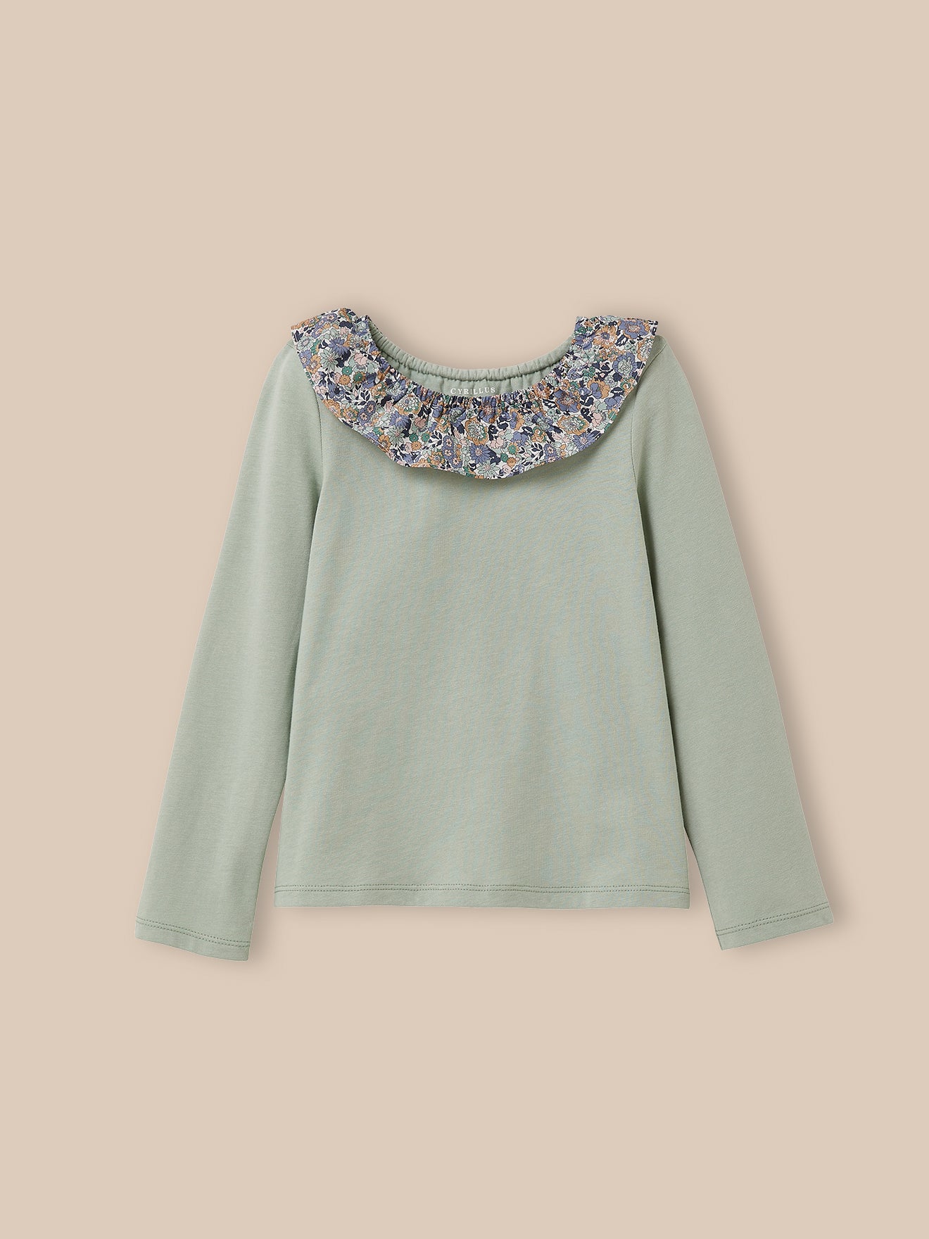 T-Shirt mit Kragen aus Liberty®-Stoff – Bio-Baumwolle