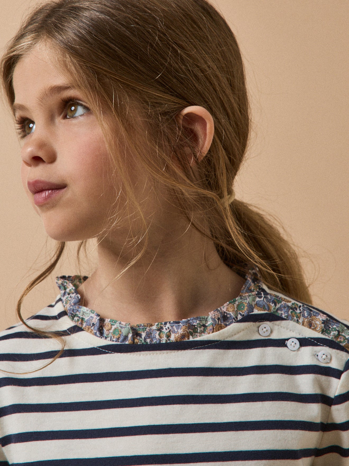 Mädchen-T-Shirt im Matrosenlook, aus Liberty®-Stoff, Bio-Baumwolle
