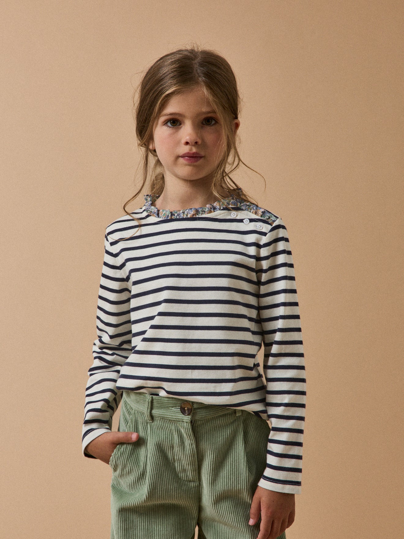 Mädchen-T-Shirt im Matrosenlook, aus Liberty®-Stoff, Bio-Baumwolle